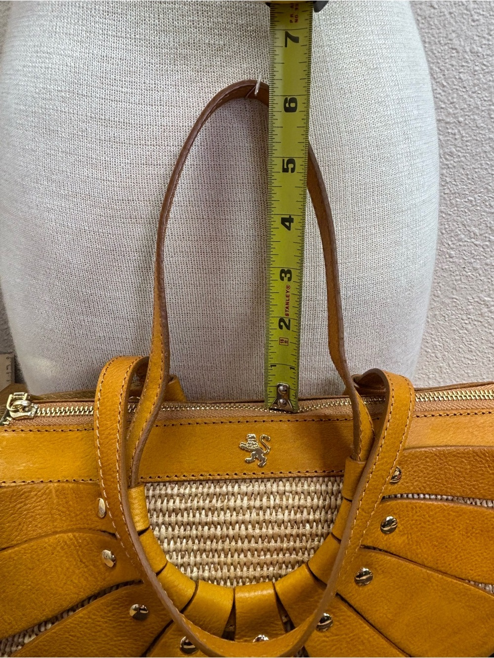 Pratesi Firenze Italian Leather Straw Fan Cage Satchel Shoulder Bag Yellow - Picture 15 of 15